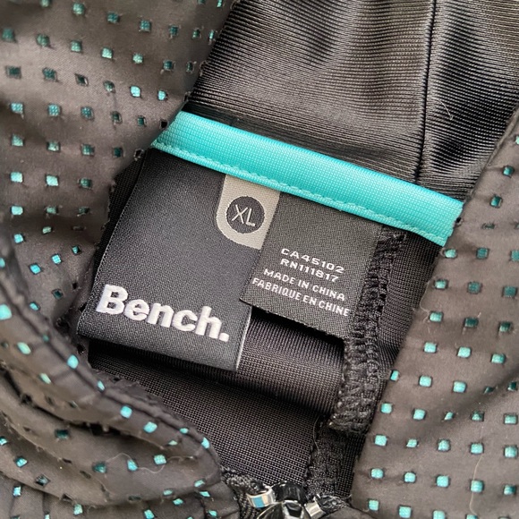 Bench XL polyester black and turquoise hooded jacket - Picture 4 of 9